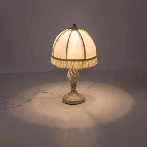 Настольная лампа Базель CL407801 Citilux бежевая 1 лампа, основание белое металл в стиле классический кантри  фото 7