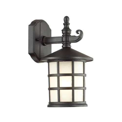 Настенный светильник уличный HOUSE 4042/1W Odeon Light уличный IP44 чёрный на 1 лампу, плафон белый в стиле кантри E27 фото 4