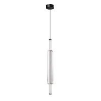 Светильник подвесной LED Rigla A6840SP-12CL Arte Lamp прозрачный 1 лампа, основание чёрное в стиле хай-тек современный трубочки