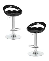 Стул барный набор 2 шт. SET-2 1010-LM DISCO, цвет сиденья черный, цвет основания хром Dobrin, /полимер, ножки/металл/хром, размеры - 790*1000***470*440 Стул барный набор 2 шт. SET-2 1010-LM DISCO, цвет сиденья черный, цвет основания хром Dobrin, /полимер, ножки/металл/хром, размеры - 790*1000***470*440