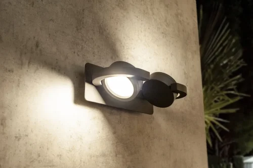 Настенный светильник Iguazu 6769 Mantra уличный IP54 серый 2 лампы, плафон серый в стиле хай-тек современный GX53 фото 5