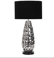 Настольная лампа Borselli OML-19404-01 Omnilux чёрная 1 лампа, основание хром металл в стиле современный 