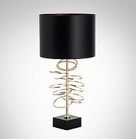 Настольная лампа Calalzo OML-84204-01 Omnilux чёрная 1 лампа, основание золотое чёрное металл в стиле классический 