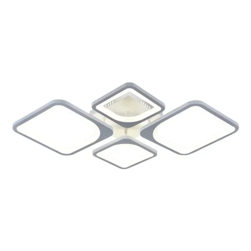 Люстра потолочная LED с пультом 10218/4LED White Escada белая на 1 лампа, основание белое в стиле хай-тек с пультом квадраты