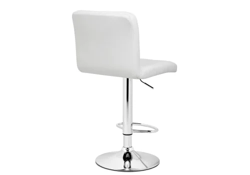 Барный стул Paskal white / chrome 15436 Woodville, белый/экокожа, ножки/металл/хром, размеры - *1090***430*530 фото 4