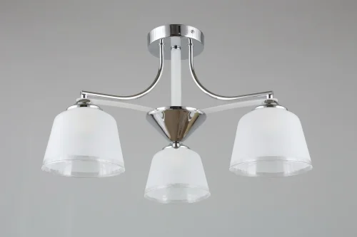 Люстра потолочная Rosate OML-65307-03 Omnilux белая на 3 лампы, основание хром в стиле современный  фото 2