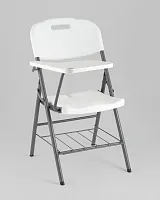 Стул складной банкетный со столиком и полкой УТ000040172 Stool Group, белый/, ножки/металл/серый, размеры - *870***810*530