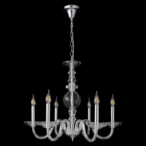 Люстра подвесная ARABESQUE SP6 CHROME Crystal Lux без плафона на 6 ламп, основание хром в стиле классический 