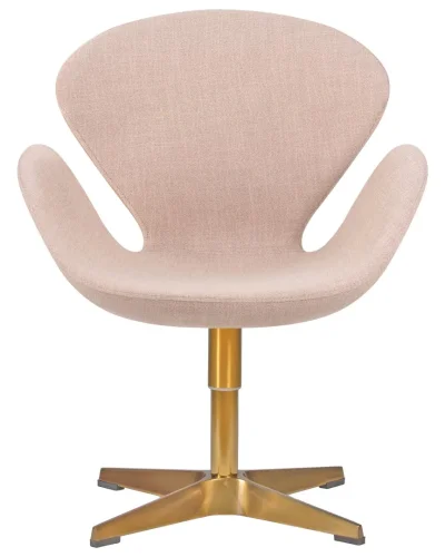 Кресло дизайнерское  69A-LMO SWAN, цвет сиденья бежевый (IF1), цвет основания золото Dobrin, бежевый/ткань, ножки/металл/золотой, размеры - ****710*600 фото 5