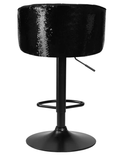 Стул барный 5025_BlackBase_Shiny-LM DARCY BLACK SHINY, цвет сиденья черный велюр с черно-золотыми пайетками, цвет основания черный Dobrin, чёрный/велюр, ножки/металл/чёрный, размеры - 860*1070***510*460 фото 5