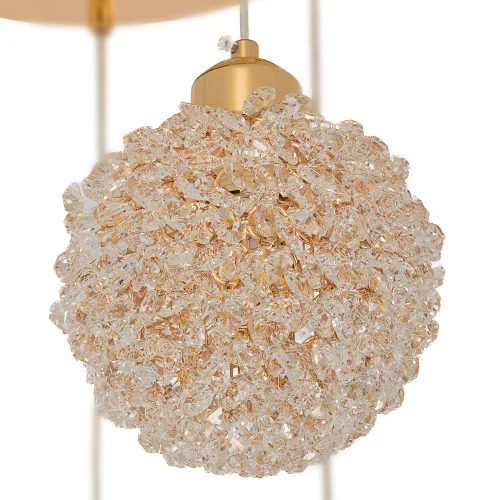 Светильник подвесной Cloudy CL323052 Citilux прозрачный на 5 ламп, основание золотое в стиле современный каскад фото 2