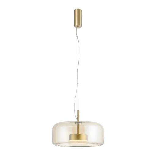 Светильник подвесной LED Reflex 4235-2P Favourite янтарный на 1 лампу, основание матовое золото в стиле современный 