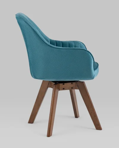 Стул обеденный вращающийся MANS NEW, бирюзовый УТ000038287 Stool Group, бирюзовый/текстиль, ножки/массив гевеи/, размеры - ***** фото 2