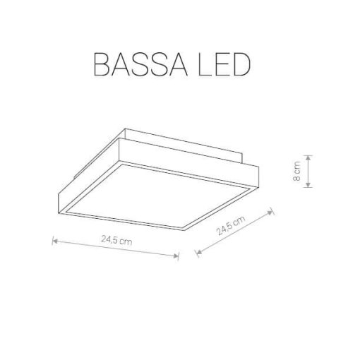 Светильник потолочный LED Bassa Led 9500-NW Nowodvorski белый 1 лампа, основание хром в стиле модерн квадраты фото 2