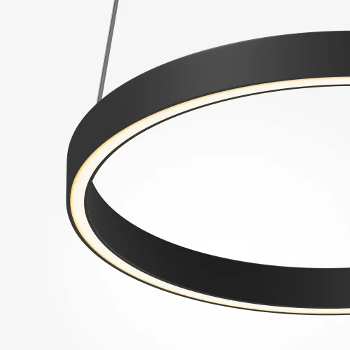 Светильник подвесной LED Rim MOD058PL-L22BK Maytoni чёрный на 1 лампу, основание чёрное в стиле современный хай-тек минимализм кольца фото 2