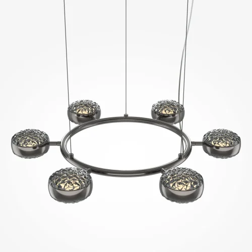 Люстра подвесная LED Mind MOD299PL-L60BC3K Maytoni серая на 1 лампу, основание чёрное в стиле современный шар фото 4