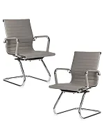 Набор 2 шт Офисное кресло для посетителей DOBRIN CODY (серый) цвет сиденья серый Dobrin, серый/экокожа, ножки/металл/, размеры - *880****