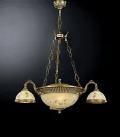 Люстра подвесная  L 6208/3+3 Reccagni Angelo жёлтая на 6 ламп, основание античное бронза в стиле классический 