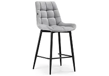 Полубарный стул Алст К светло-серый / черный 502124 Woodville, серый/велюр, ножки/металл/чёрный, размеры - ****500*580
