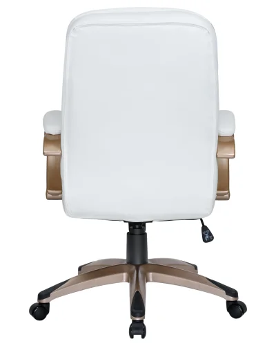 Офисное кресло для руководителей 106B-LMR DONALD, цвет белый Dobrin, белый/экокожа, ножки/металл/бежевый, размеры - 1030*1110***720*720 фото 5