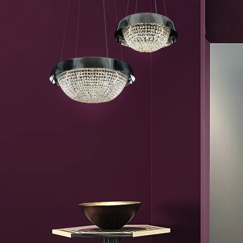 Люстра подвесная / потолочная LED Rimini S514.0.54.A.3000 Arte Perfetto Luce прозрачная на 1 лампа, основание никель в стиле классический  фото 3