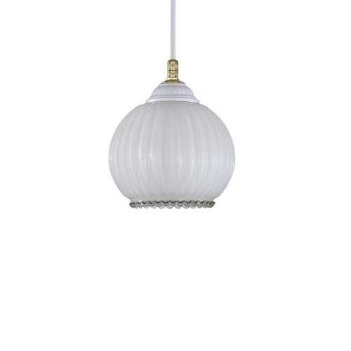 Светильник подвесной L 9600/14 Reccagni Angelo белый 1 лампа, основание белое в стиле классика 