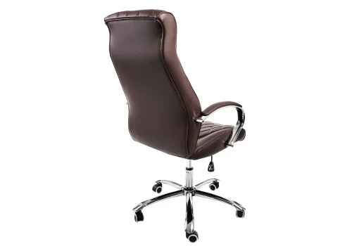 Компьютерное кресло Monte темно-коричневое 1865 Woodville, коричневый/искусственная кожа, ножки/металл/хром, размеры - ****670*750 фото 3
