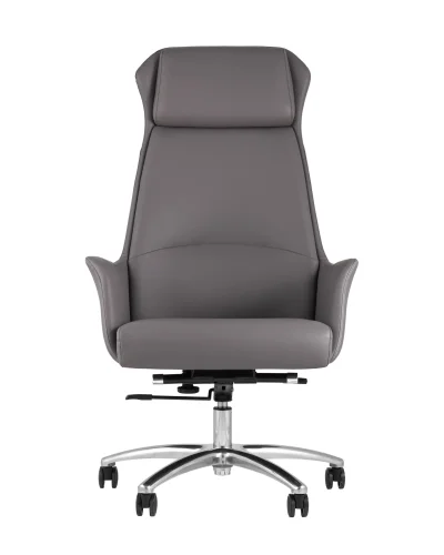 Кресло руководителя TopChairs Viking, серое УТ000002059 Stool Group, серый/экокожа, ножки/металл/хром, размеры - ****700*740 фото 2