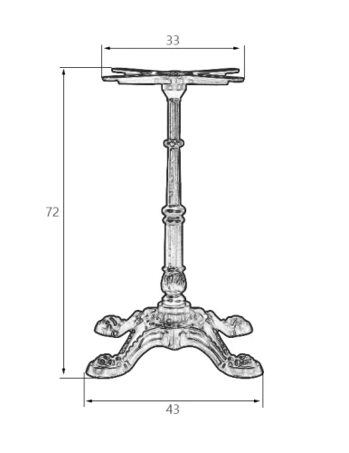 Подстолье обеденное 5024-4-LMS LEONE Dobrin столешница из фото 2