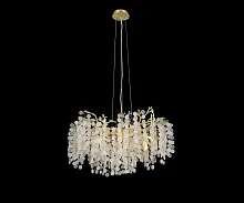 Люстра подвесная Авани 07873-76D,33 Kink Light прозрачная на 10 ламп, основание золотое в стиле флористика современный ветви