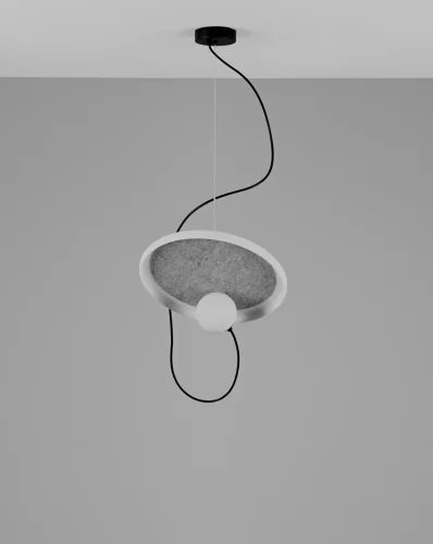 Светильник подвесной Cosmi V10694-PL Moderli белый серый 1 лампа, основание чёрное в стиле современный  фото 2