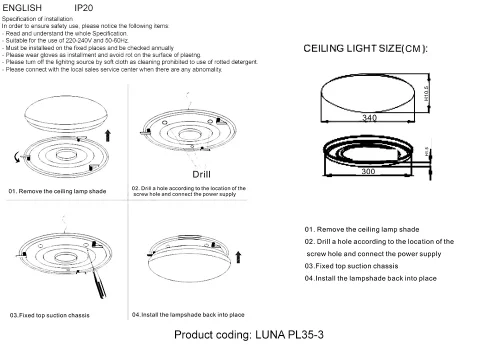 Светильник потолочный LED LUNA PL35-3 Crystal Lux белый 1 лампа, основание белое в стиле современный  фото 6