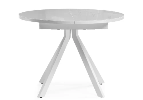 Стеклянный стол Ален 100(140)х100х74 ультра белое стекло / белый 516557 Woodville столешница белая из стекло фото 6