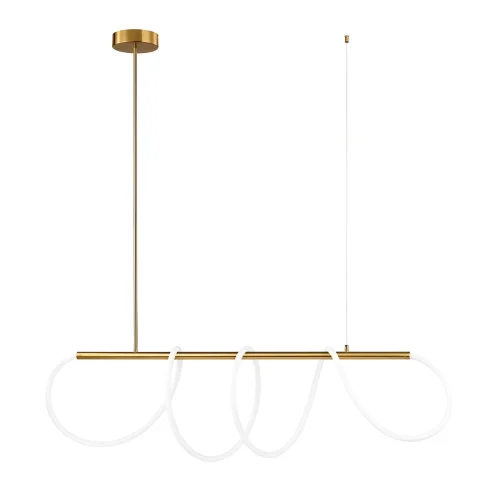 Светильник подвесной LED Thread 10388P/A Brass LOFT IT белый на 1 лампу, основание бронзовое в стиле хай-тек современный минимализм линейный гибкий неон фото 2