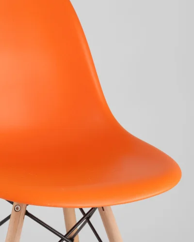 Стул EAMES, оранжевый УТ000039885 Stool Group, оранжевый/пластик, ножки/массив дерева/бежевый, размеры - ***** фото 7
