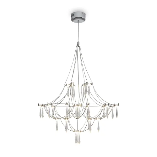 Светильник подвесной LED Amela FR6138PL-L21CH Freya прозрачный хром на 1 лампу, основание хром в стиле современный арт-деко капли фото 2