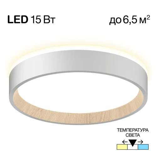 Светильник потолочный LED Etalon CL750180 Citilux белый на 1 лампу, основание белое в стиле хай-тек современный круглый