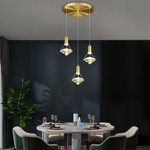 Светильник подвесной GLASGOW MORE L3 Планка 212158-23 ImperiumLoft прозрачный на 3 лампы, основание латунь в стиле современный фото 4