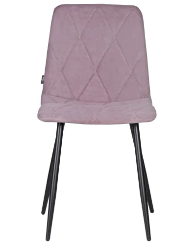 Стул обеденный  006 DOBRIN CHILLY ROMBO, цвет сиденья лавандовый Simple 48, цвет основания черный Dobrin, розовый сиреневый/велюр, ножки/металл/чёрный, размеры - ****460*550 фото 6