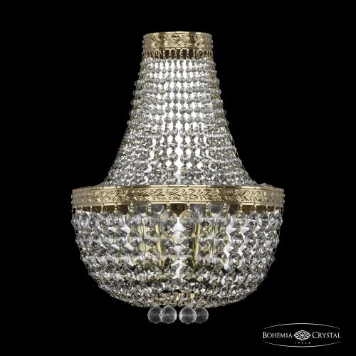 Бра 19281B/H1/25IV G Bohemia Ivele Crystal прозрачный на 3 лампы, основание золотое в стиле классический sp