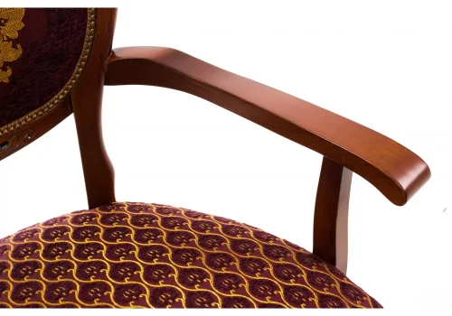Деревянный стул Adriano 2 вишня / патина 438332 Woodville, бордовый/ткань, ножки/массив бука дерево/вишня, размеры - ****560*550 фото 7