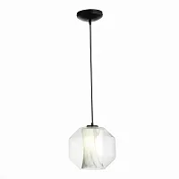 Светильник подвесной Marmo SL1169.113.01 ST-Luce белый прозрачный 1 лампа, основание чёрное в стиле современный 