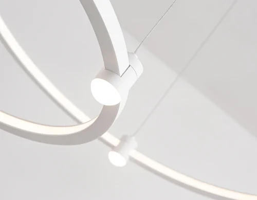 Люстра подвесная LED FL5533 Ambrella light белая на 1 лампа, основание белое в стиле современный хай-тек кольца фото 6
