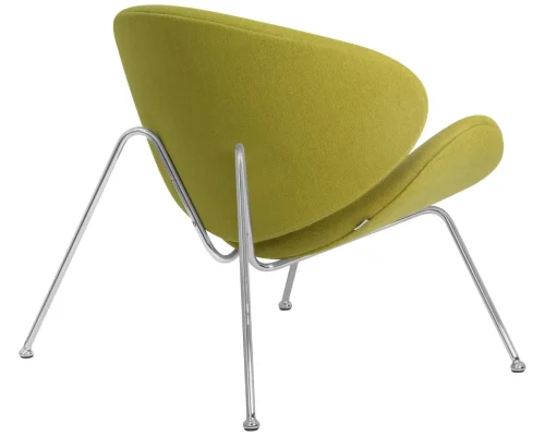 Кресло дизайнерское 72-LMO EMILY, цвет сиденья светло-зеленый (AF3), цвет основания хромированная сталь Dobrin, зелёный/винил, ножки/металл/хром, размеры - ****810*780 фото 4