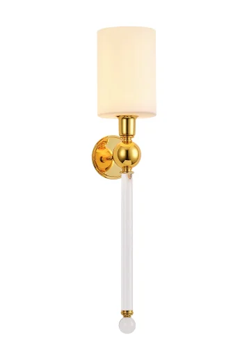 Бра MIRABELLA AP1 GOLD/WHITE Crystal Lux белый на 1 лампа, основание золотое в стиле современный  фото 4