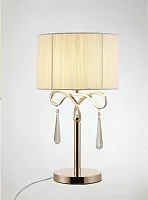 Настольная лампа Chilly V10545-1T Moderli золотая бежевая 1 лампа, основание золотое металл в стиле классический современный 