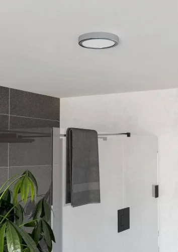 Светильник накладной LED Fueva 901762 Eglo белый на 1 лампу, основание хром в стиле современный круглый фото 3