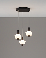 Светильник подвесной LED Sylv V11388-PL Moderli белый на 3 лампы, основание чёрное в стиле современный каскад