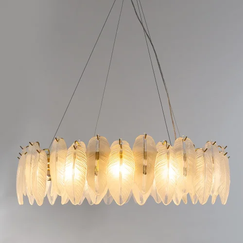 Люстра подвесная Evie A4052SP-12SG Arte Lamp прозрачная белая на 12 ламп, основание матовое золото золотое в стиле арт-деко классический  фото 2