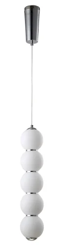 Светильник подвесной LED DESI SP5 CHROME/WHITE Crystal Lux белый на 1 лампу, основание хром в стиле современный шар